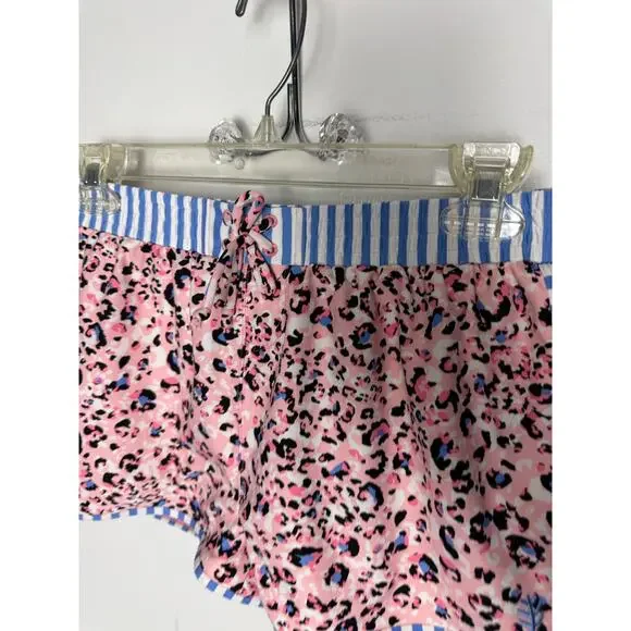 Coolibar UPF 50+ Shorts Youth XL Pink Blue Cheetah Print Athletic Shorts Stretch - Picture 3 of 6